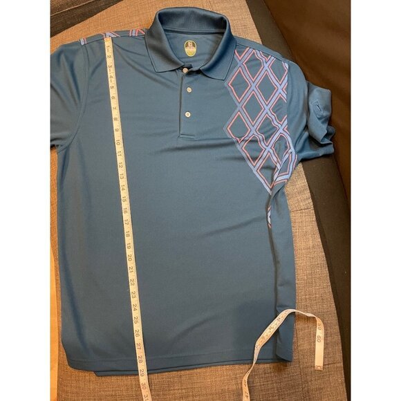 PGA Tour Pro Series Blue Golf Shirt with Diamond Design Sz L - Picture 7 of 8